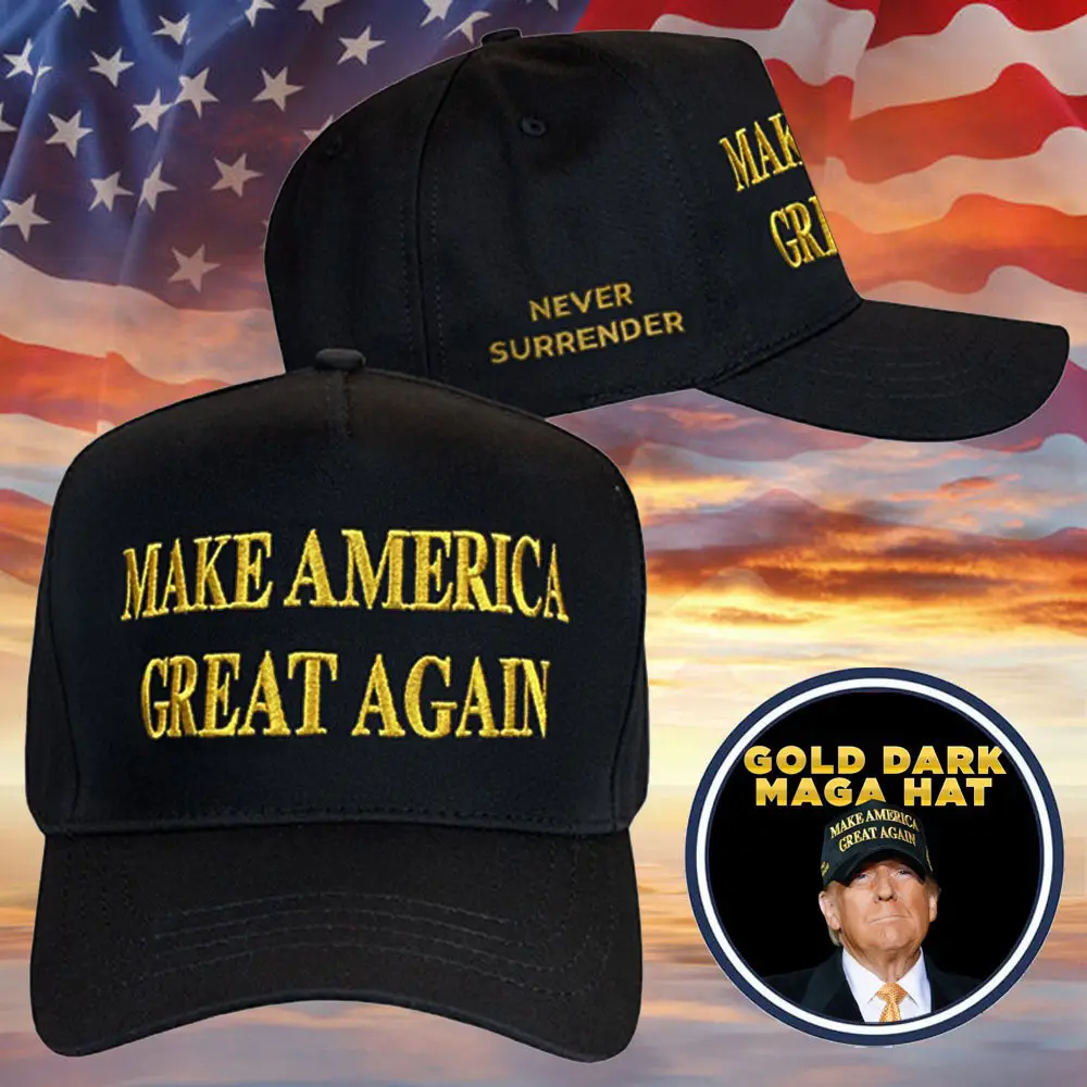 Trump Gold Dark MAGA Hat Elon Musk Make America Great Again Hat Donald Trump 45-47 Merchandise