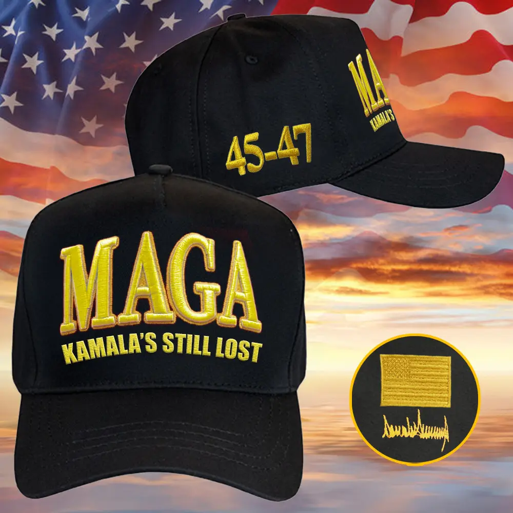 Trump Gold Dark MAGA Hat Embroidered Kamala’s Still Lost Hat Donald Trump Win 45 47 Cap