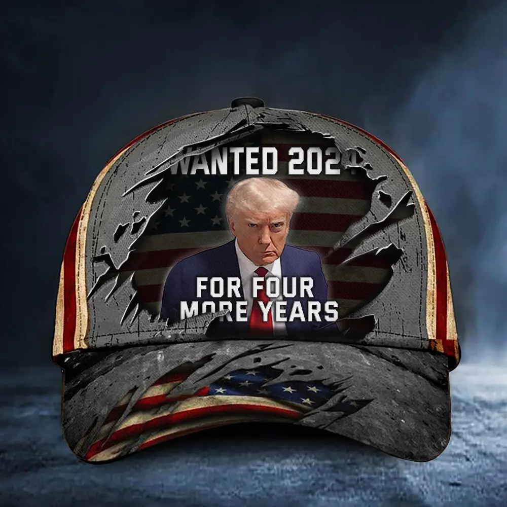 Trump Mugshot Wanted 2024 For Four More Years Hat Donald Trump Campaign Merchandise