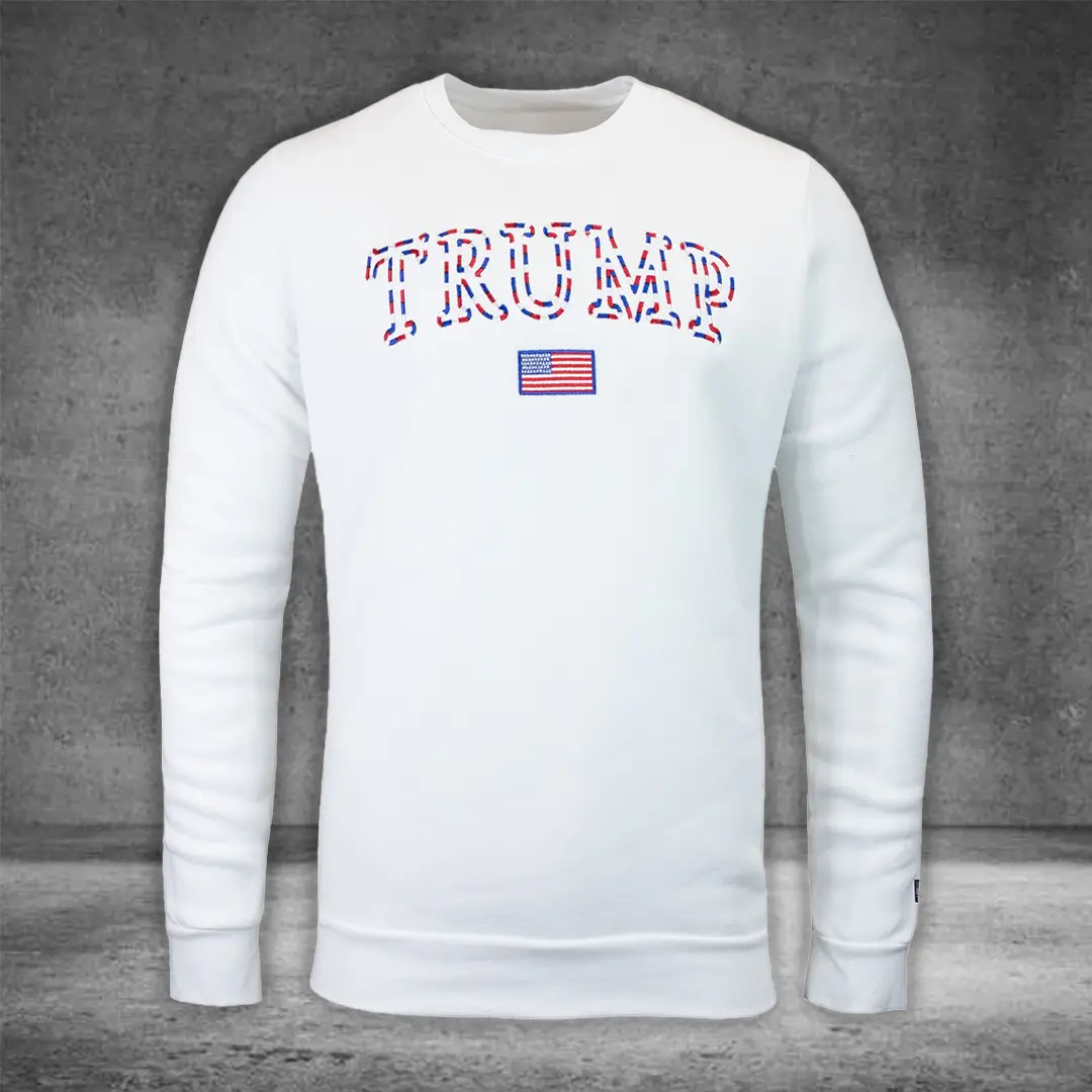 Trump Patriotic Sweatshirt American Flag Print Trump Store Merch Patriotic Outfit