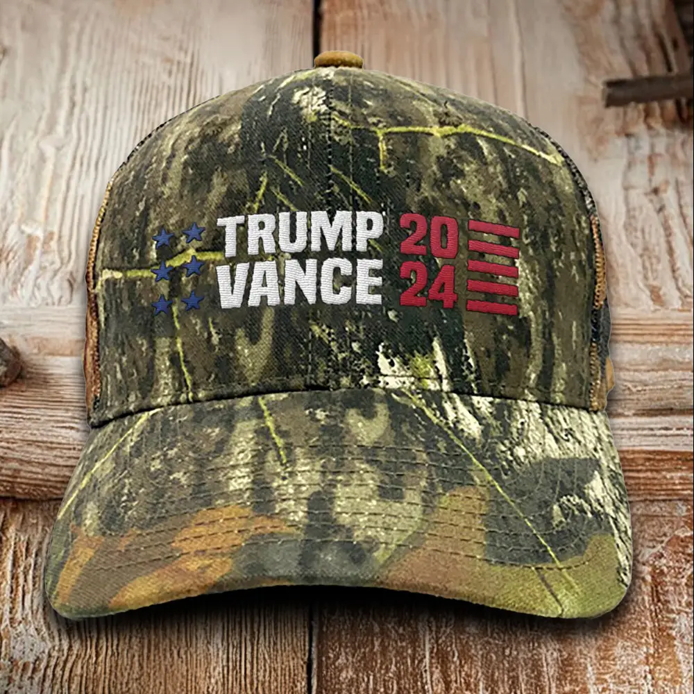 Trump Vance 2024 Embroidered Camo Hat Presidential Campaign Hat Gifts For Trump Vance Voters