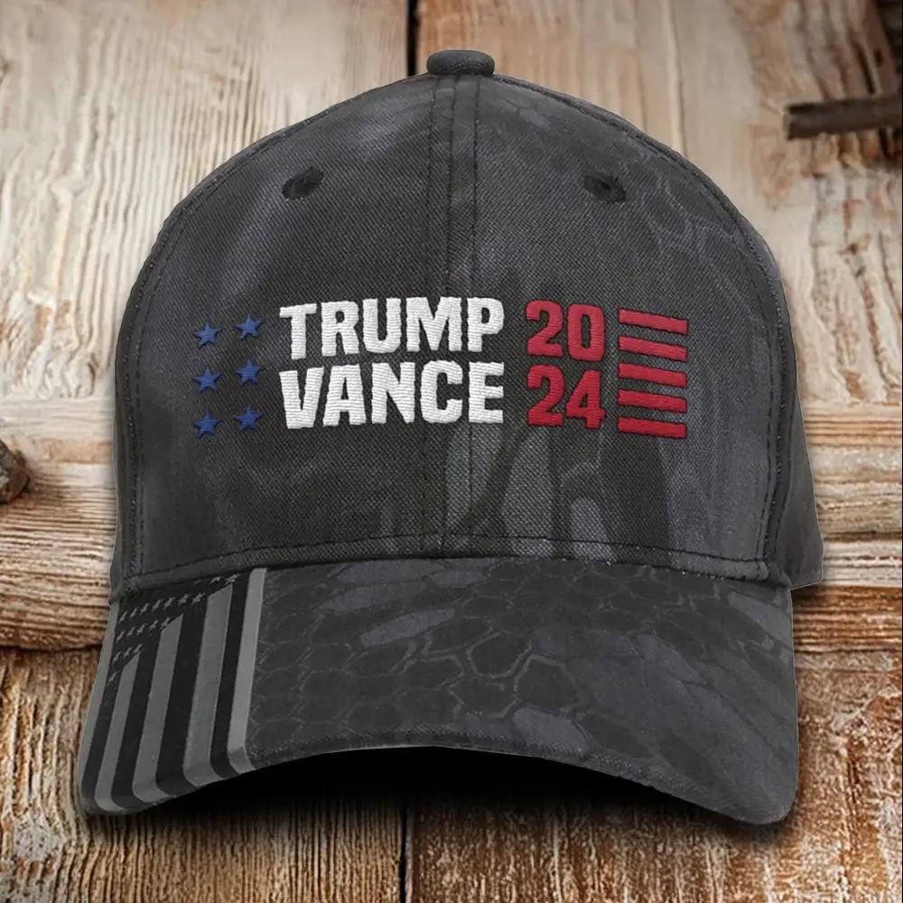 Trump Vance 2024 Embroidered Camo Hat Presidential Campaign Trump Vance Hat Gifts For Dad Trump Vance 2024 Embroidered Camo Hat Presidential Campaign Trump Vance Hat Gifts For Dad - Image 1