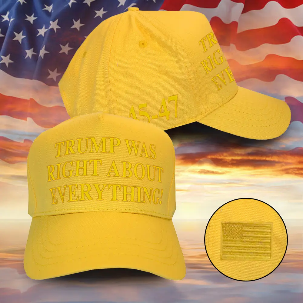 Trump Was Right Hat Embroidered 45-47 Hat Make America Great Again Merch Gifts For Dad