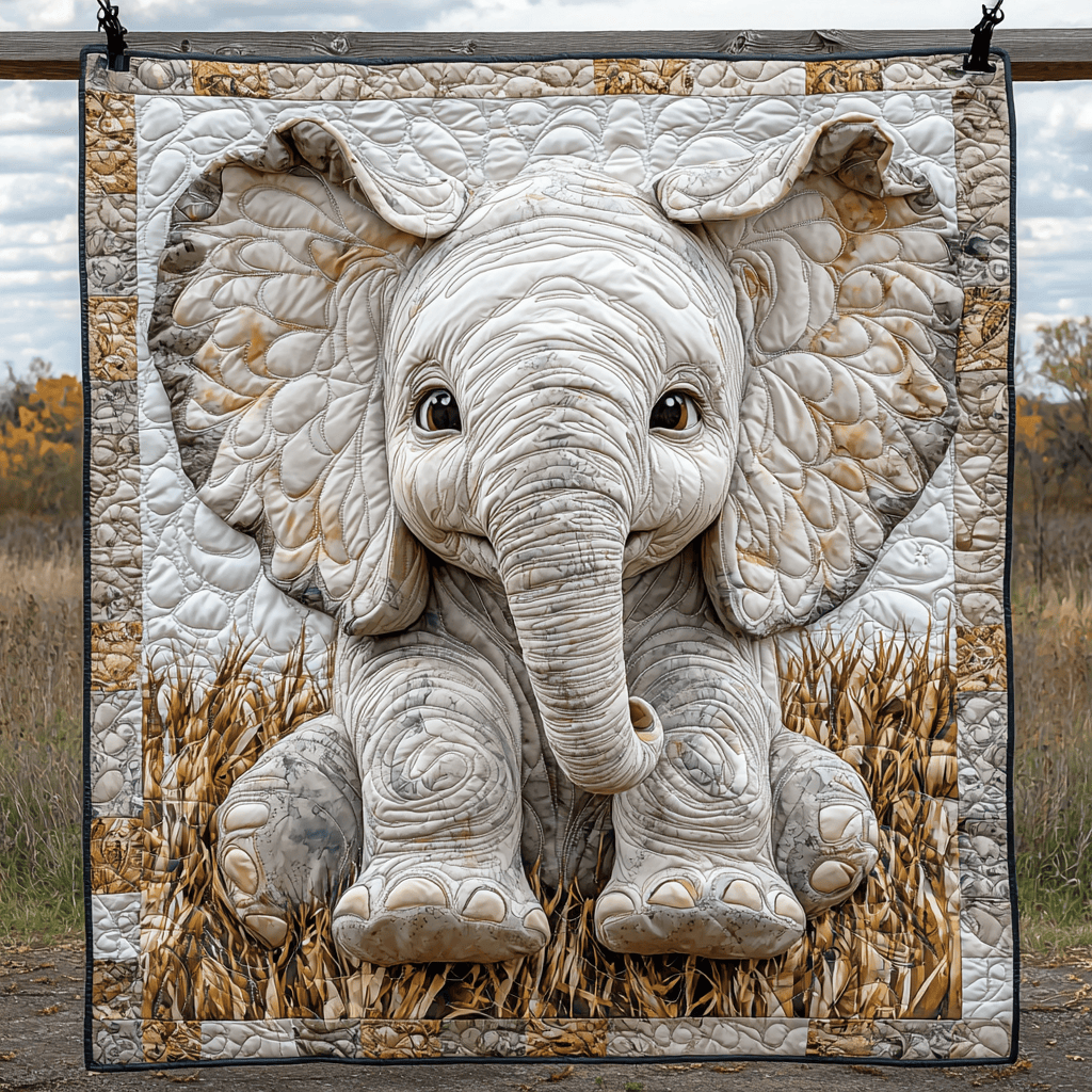 Trunkling Trails Quilted Blanket Christmas Holiday Gifts For Someone Who Likes Elephants
