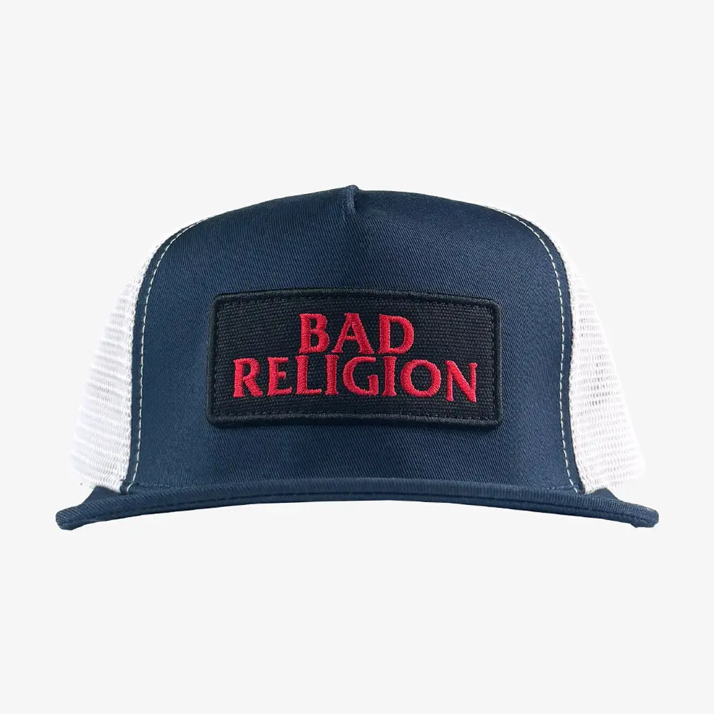 TSUR Hat Bad Religion Text Trucker Snapback Hat Embroidered Gifts For Husband TSUR Hat Bad Religion Text Trucker Snapback Hat Embroidered Gifts For Husband - Image 1