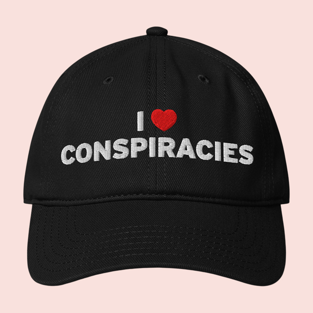 Tucker Carlson Merch I Heart Conspiracies Hat Black I Love Conspiracies Baseball Cap For Sale