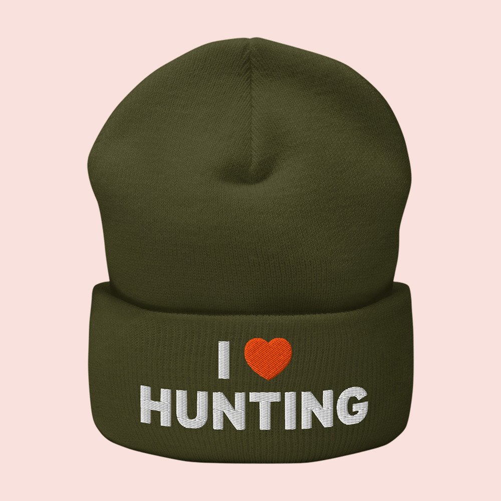 Tucker Carlson Merch I Heart Hunting Beanie I Love Hunting Beanie Gifts For Hunters
