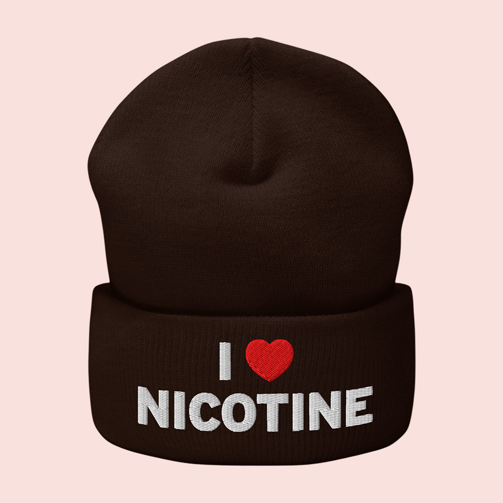 Tucker Carlson Merch I Heart Nicotine Beanie I Love Nicotine Beanie Gifts For Brothers