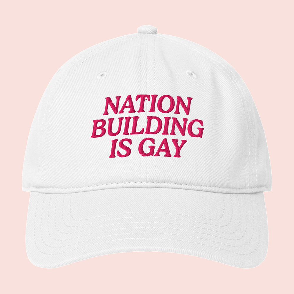 Tucker Carlson Merch Nation Building Is Gay Hat White Tucker Carlson Baseball Cap Gifts