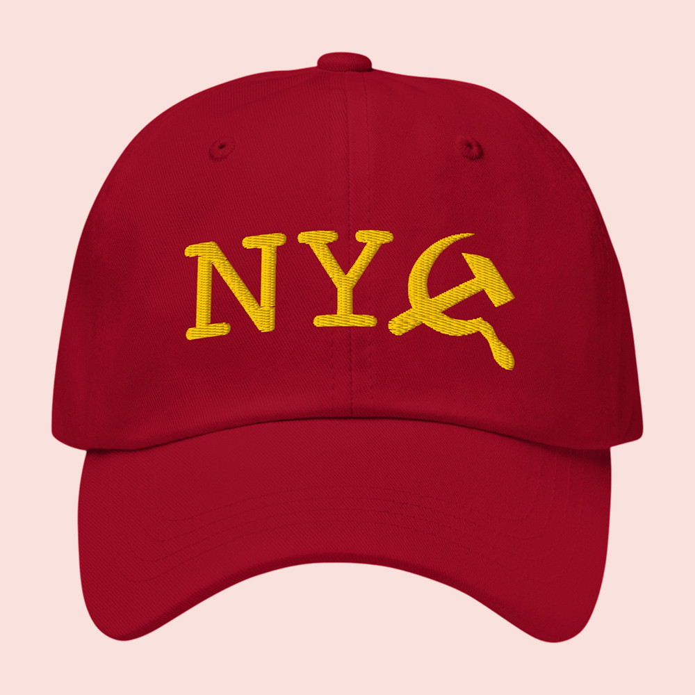 Tucker Carlson Merch Official NY Commie Hat Political Baseball Cap Merchandise Red Tucker Carlson Merch Official NY Commie Hat Political Baseball Cap Merchandise Red - Image 1
