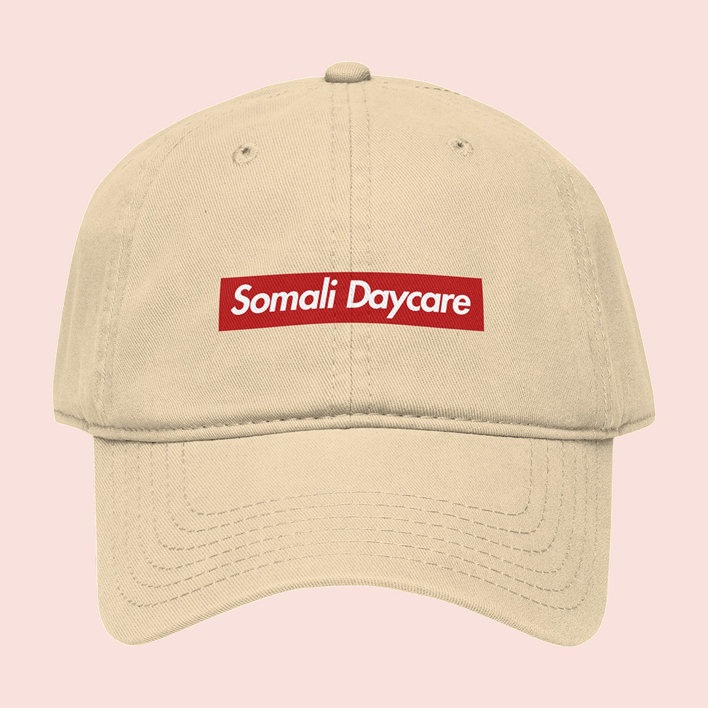Tucker Carlson Merch Store Supreme Somali Daycare Hat TC Baseball Cap Merchandise For Sale