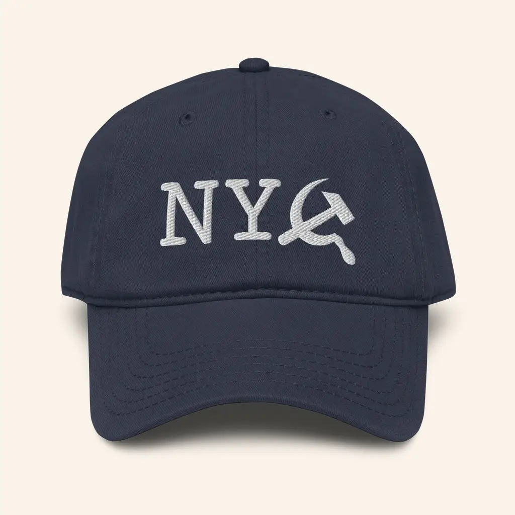 Tucker Carlson Network Merch NY Commie Navy Hat Embroidered Gift Ideas For Dad - WearandDecor Tucker Carlson Network Merch NY Commie Navy Hat Embroidered Gift Ideas For Dad - WearandDecor - Image 1