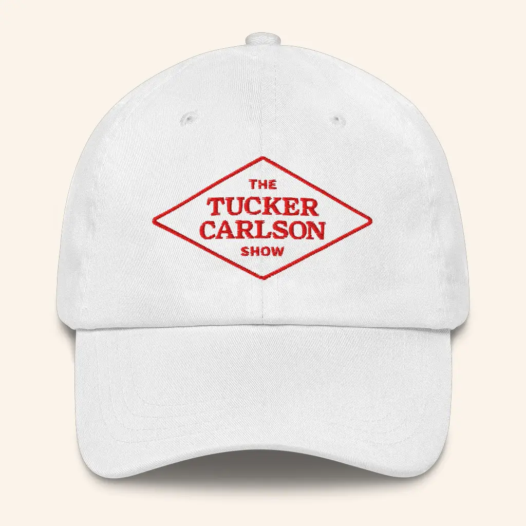 Tucker Carlson Network Merch The Tucker Carlson Show Dad White Hat Embroidered Gifts For Dad - WearandDecor