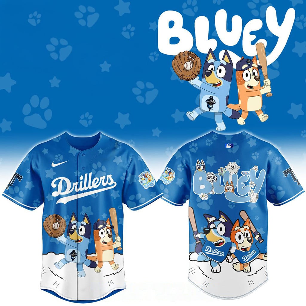 Tulsa Drillers X Bluey Night 2026 Minor League Baseball Jersey Tulsa Drillers Merch Fan Gifts