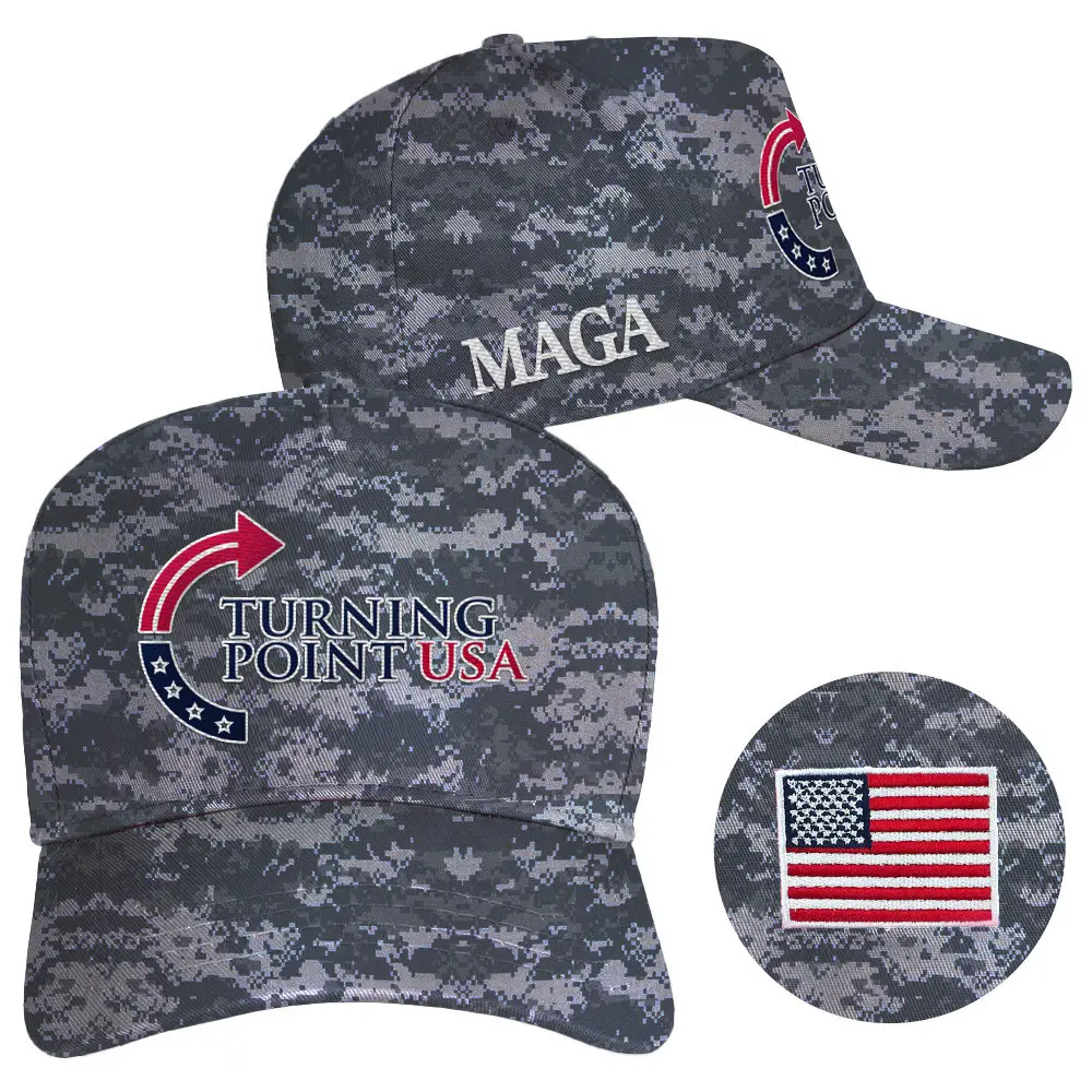 Turning Point USA Hat Charlie Kirk Hat Camo Embroidered MAGA Merch Gifts For Father