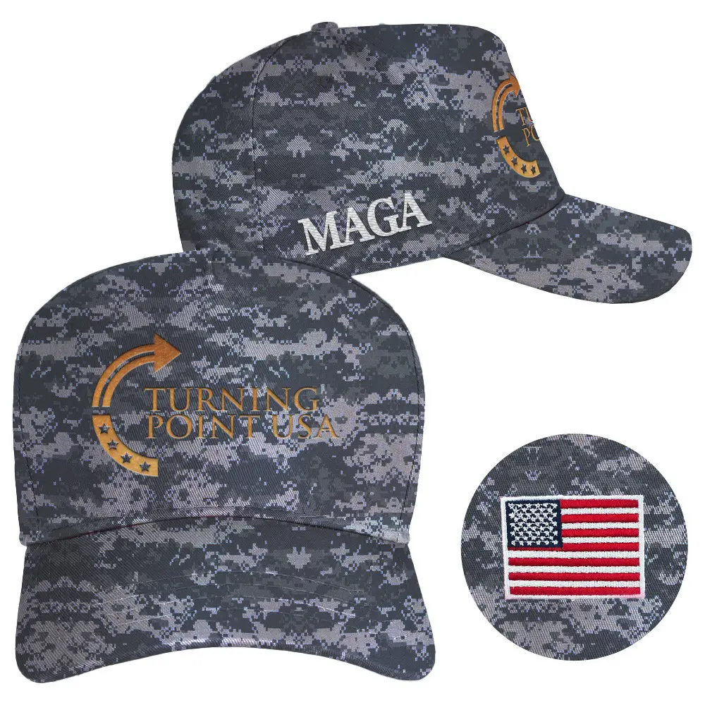 Turning Point USA Hat Charlie Kirk Hat Camo Embroidered MAGA Merch Patriotic Gifts