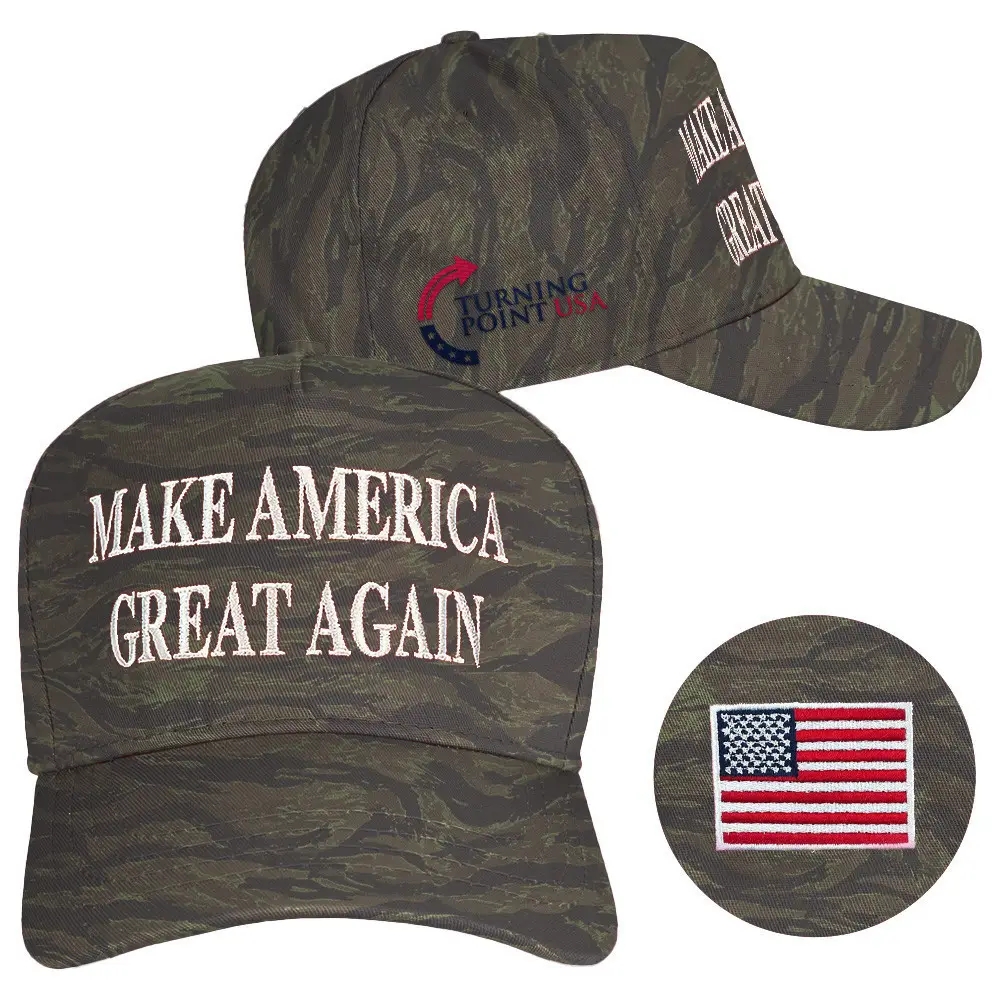 Turning Point USA Hat Charlie Kirk Hat Embroidered Make America Great Again Camo Hat 47 Merch