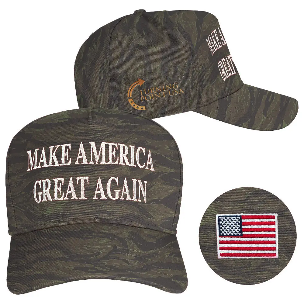 Turning Point USA Hat Charlie Kirk Hat Embroidered Make America Great Again Camo Hat Trump Merch