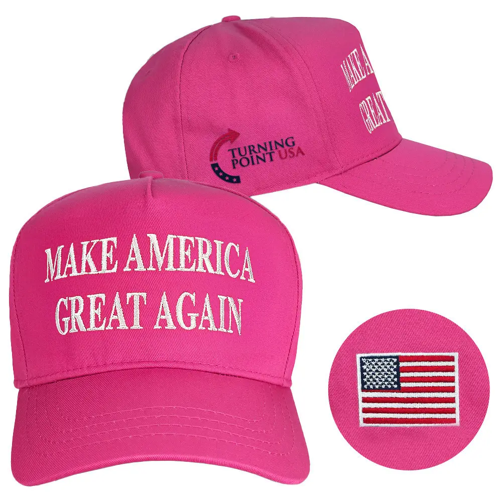 Turning Point USA Hat Charlie Kirk Hat Embroidered Make America Great Again Hat Pink MAGA Gifts Turning Point USA Hat Charlie Kirk Hat Embroidered Make America Great Again Hat Pink MAGA Gifts - Image 1