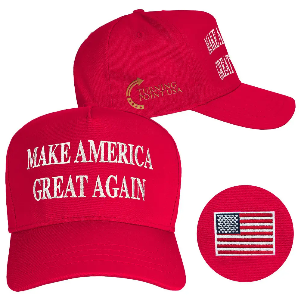 Turning Point USA Hat Embroidered Charlie Kirk Hat Make America Great Again Red Hat MAGA Merch