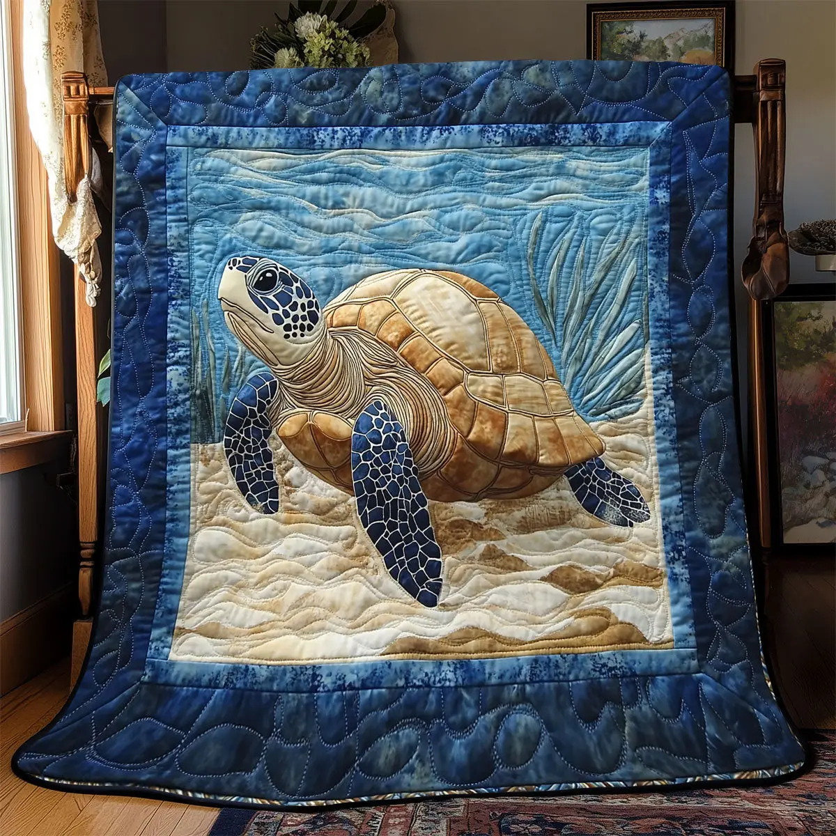 Turtle Quilt Best Throw Blanket Good Gifts For Dads 50Th Birthday