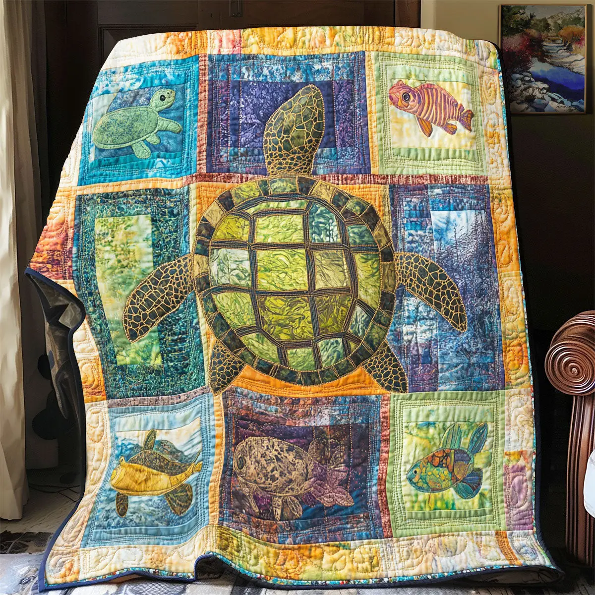 Turtle Quilt Throw Blanket Joy Gifts For Turtle Lovers
