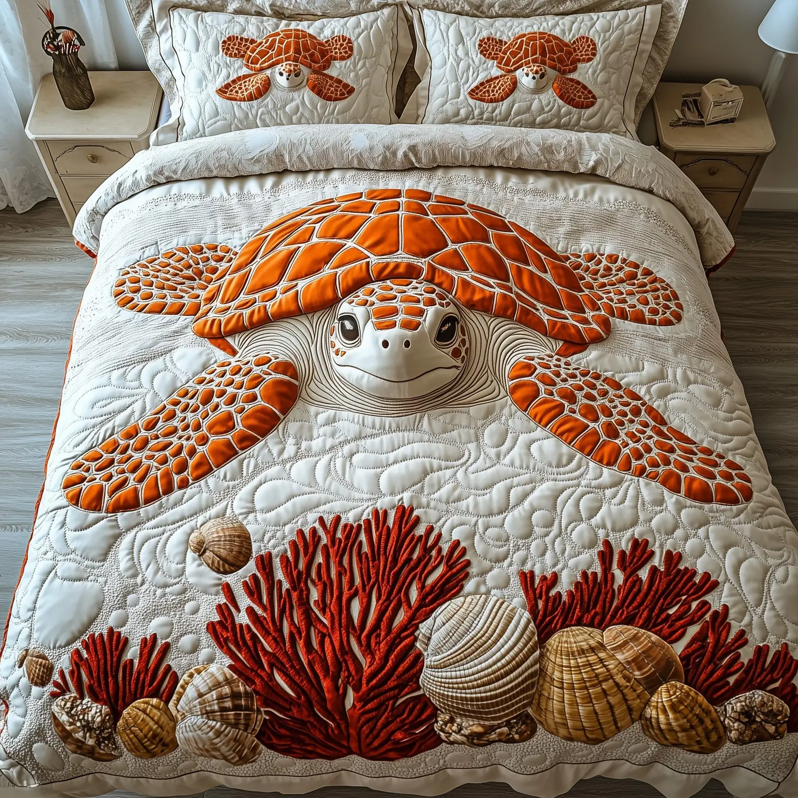 Turtle Quilted Bedding Set Holiday Gift Turtle Quilted Bedding Set Holiday Gift - Image 1