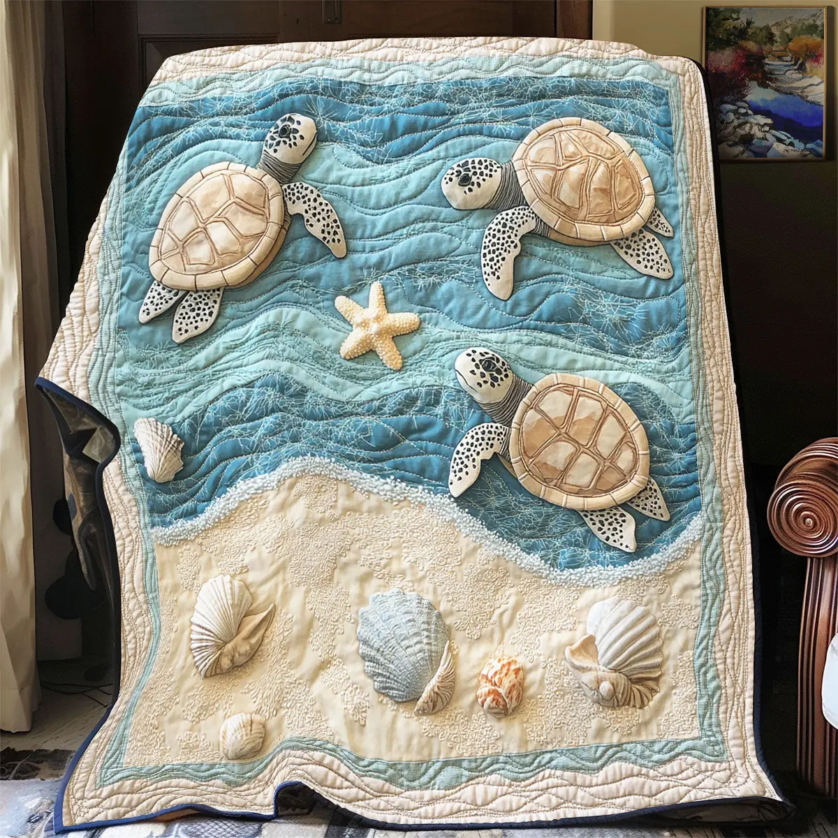 Turtle Sea Quilted Blankets Great Father's Day Gifts