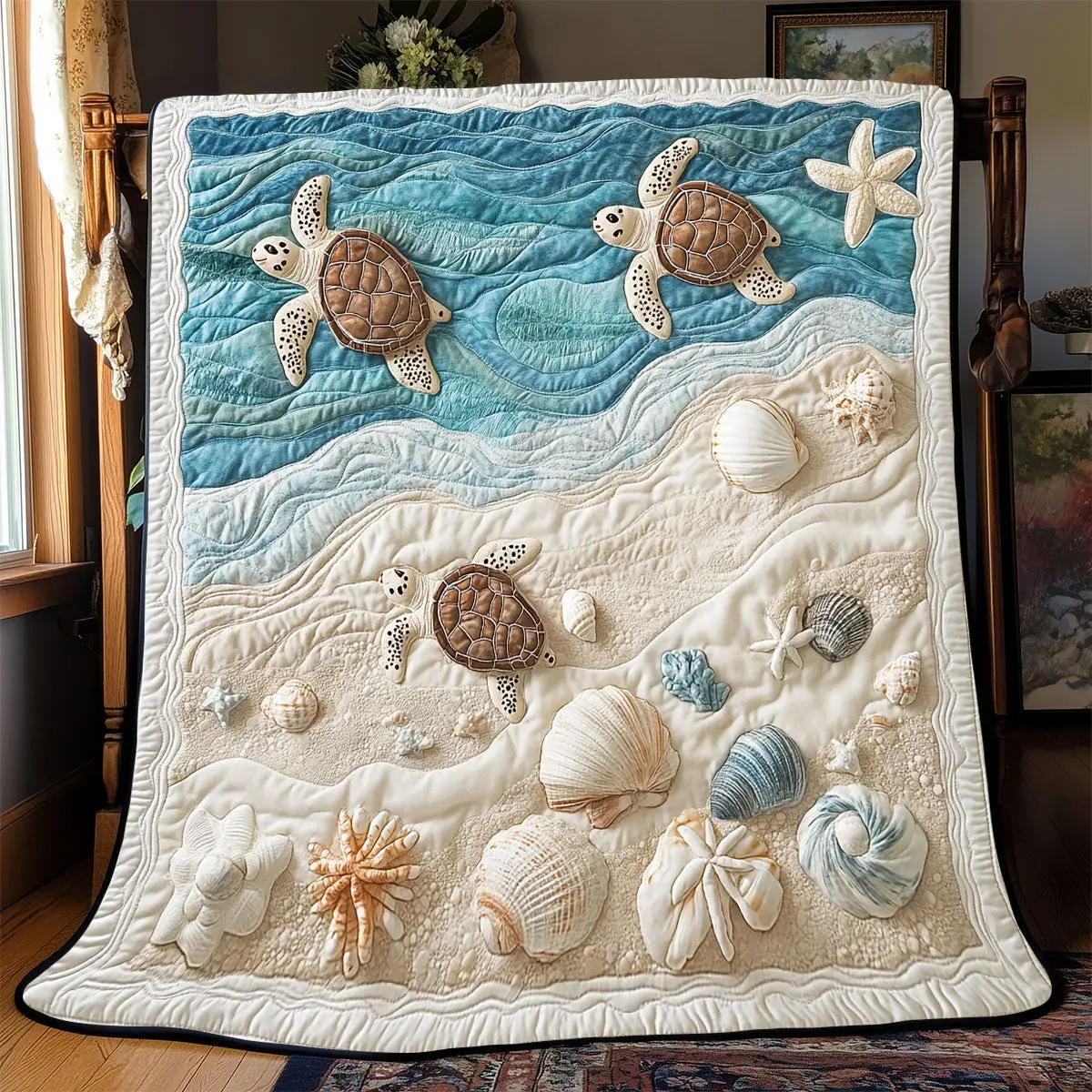 Turtle Sea Quilted Blankets Meaningful Father's Day Gifts