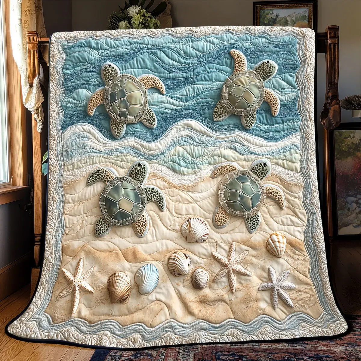 Turtle Sea Quilted Blankets Mother's Day Gifts For Daughter