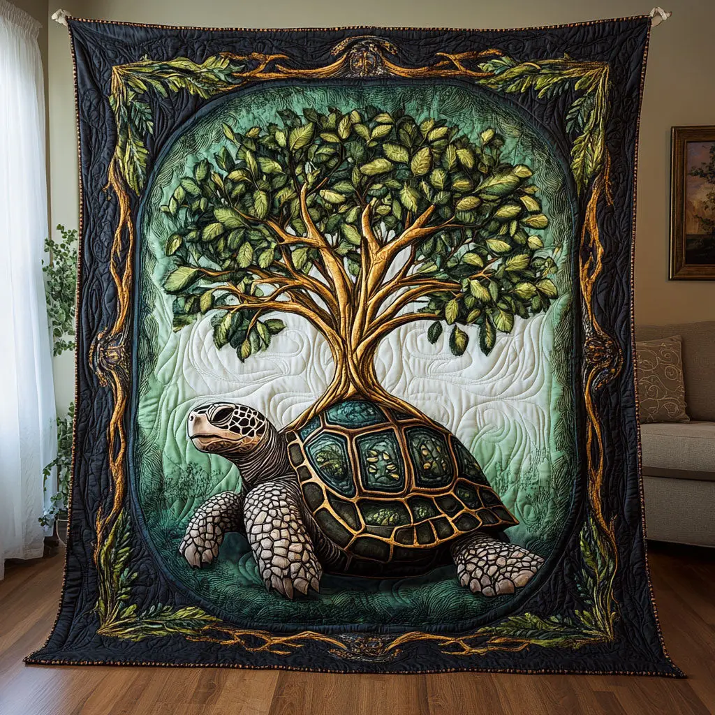 Turtle Tree Of Life Quilt Thoughtful Quilt Blanket Gift for Loved Ones