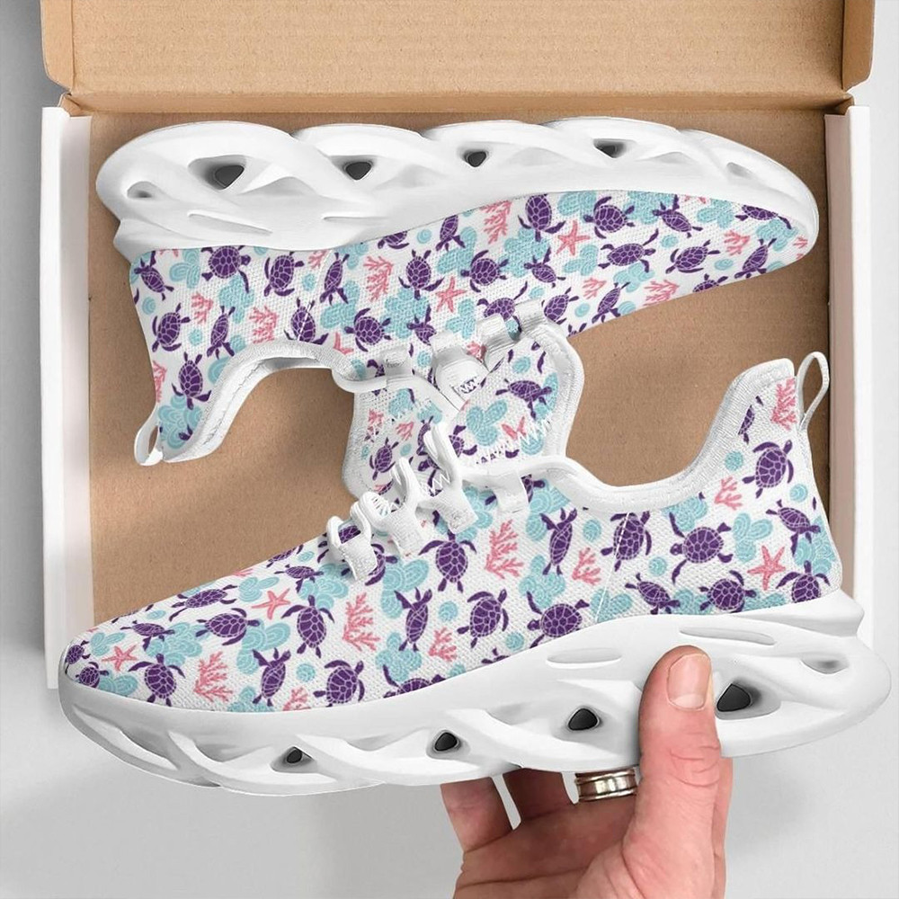 Turtles On Beach Ocean Sneakers Turtle Lovers Shoes Gifts For Men Women