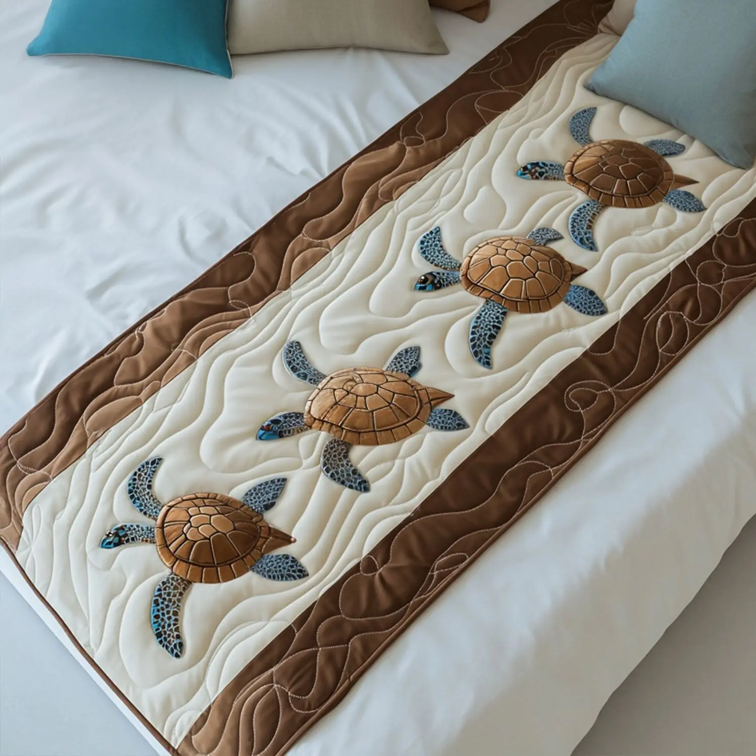 Turtley Adorable Quilted Bed Runner Turtley Adorable Sea Turtle Gift
