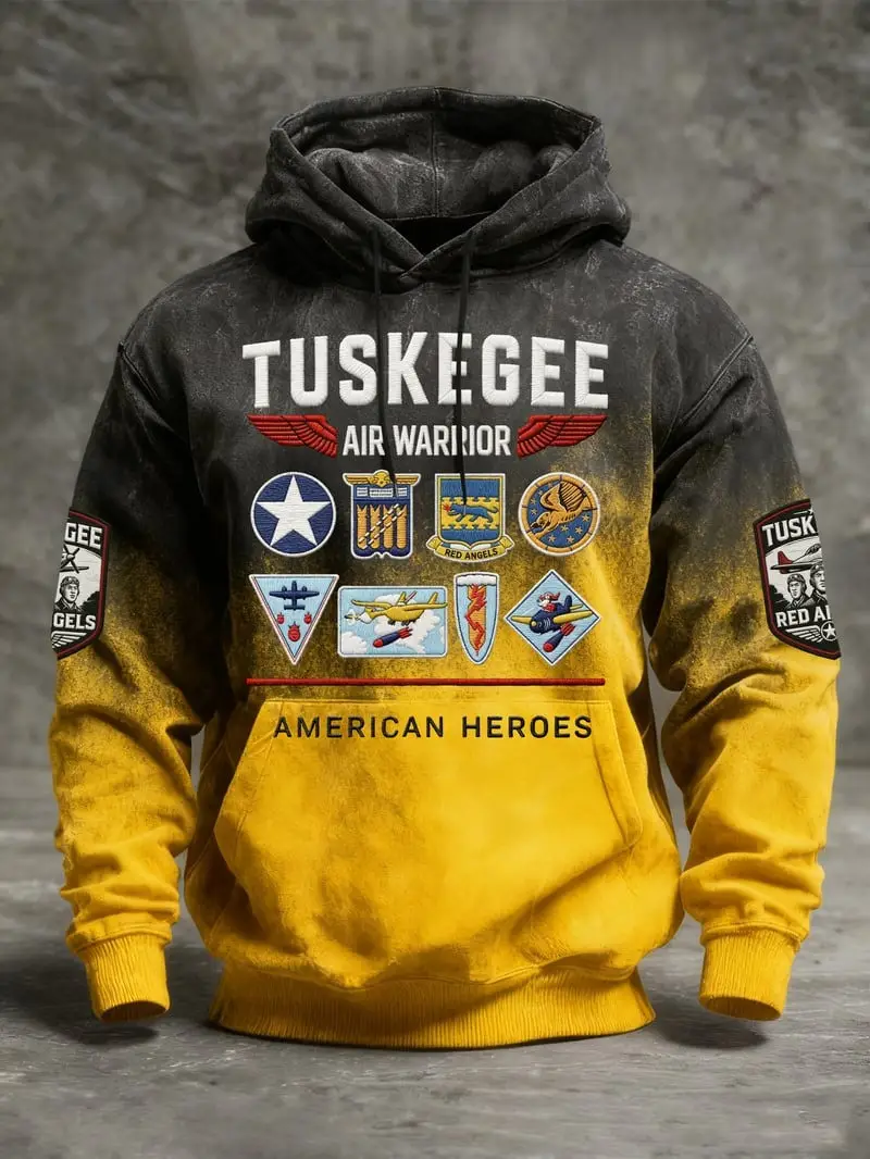 Tuskegee Air Warrior Hoodie American Heroes Aviation Red Angels Pullover Gift For Him