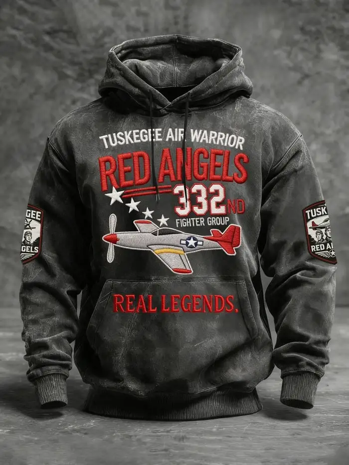 Tuskegee Air Warrior Red Angels 332nd Fighter Group Hoodie Aviation Pullover Gift For Him