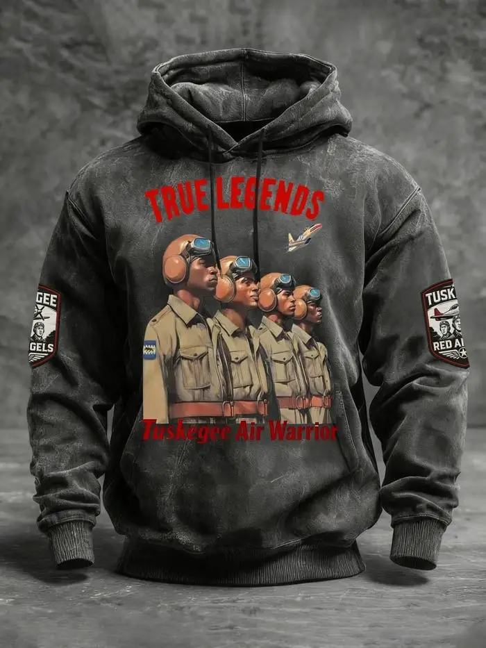 Tuskegee Air Warrior True Legends Hoodie Red Angels Aviation Pullover Gift For Veterans Tuskegee Air Warrior True Legends Hoodie Red Angels Aviation Pullover Gift For Veterans - Image 1