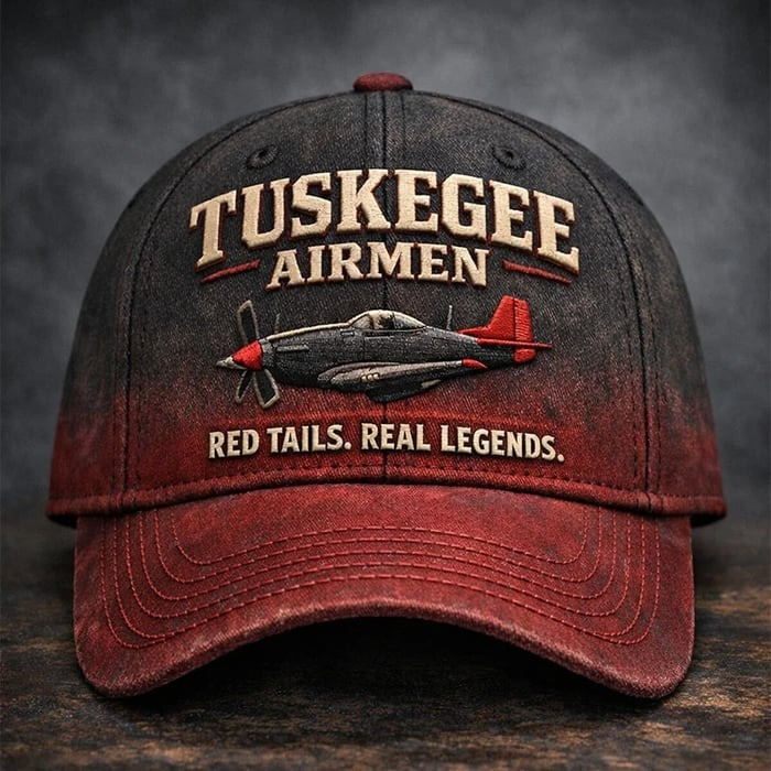 Tuskegee Airmen Baseball Cap Red Tails Real Legends Hat Best Gifts For Him Tuskegee Airmen Baseball Cap Red Tails Real Legends Hat Best Gifts For Him - Image 1