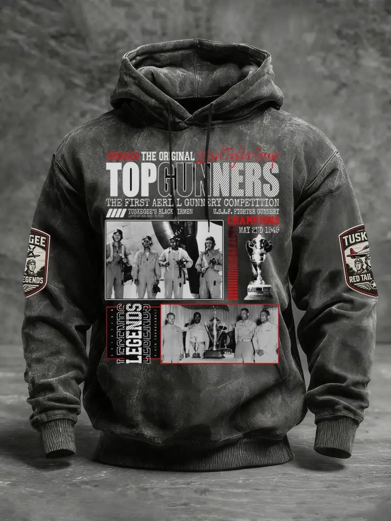 Tuskegee Airmen Hoodie Top Gunners First Aerial Gunnery Champions Pullover Gift For Veterans