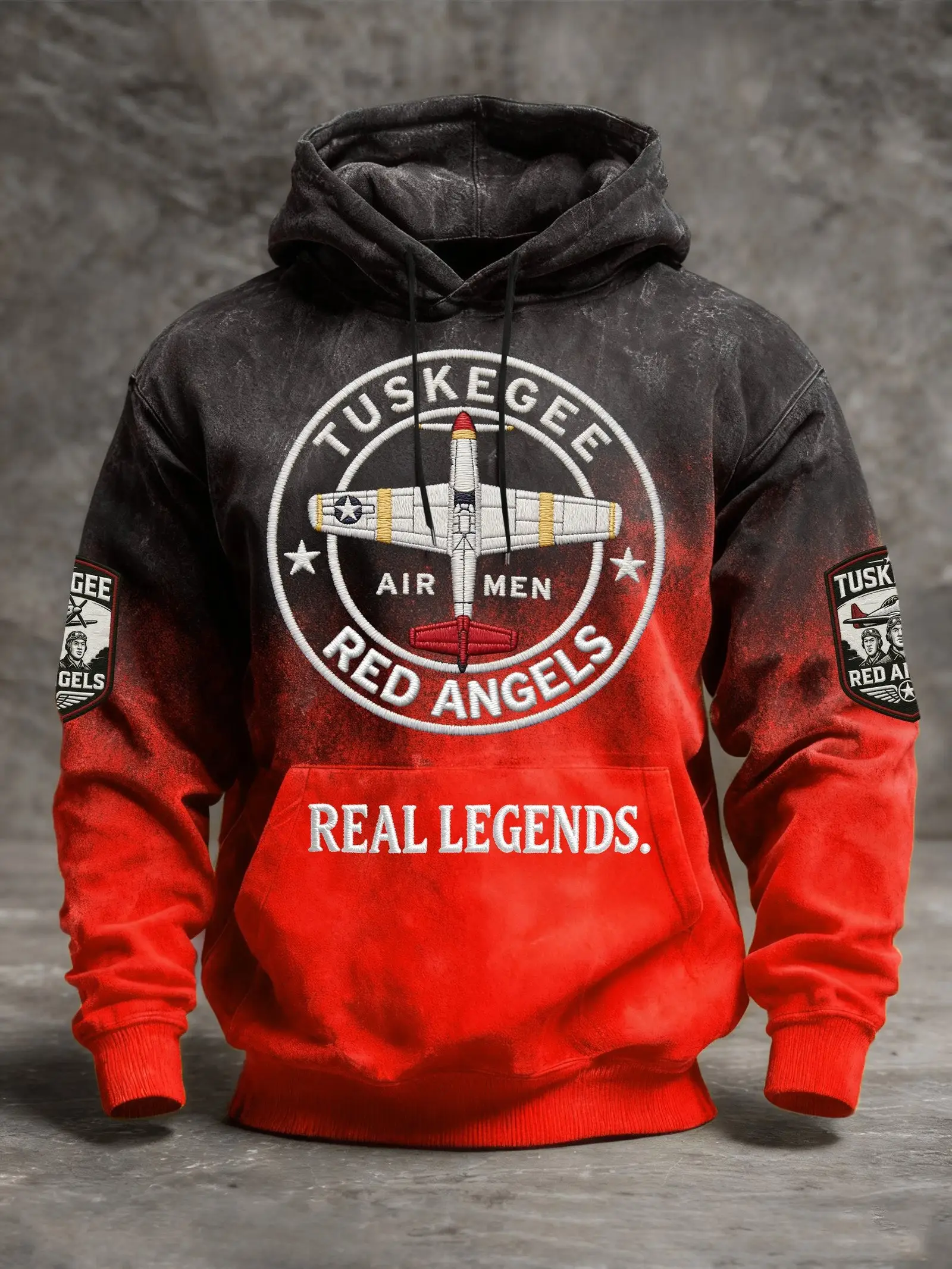 Tuskegee Airmen Red Angels Hoodie Real Legends Aviation Pullover Gift For Men