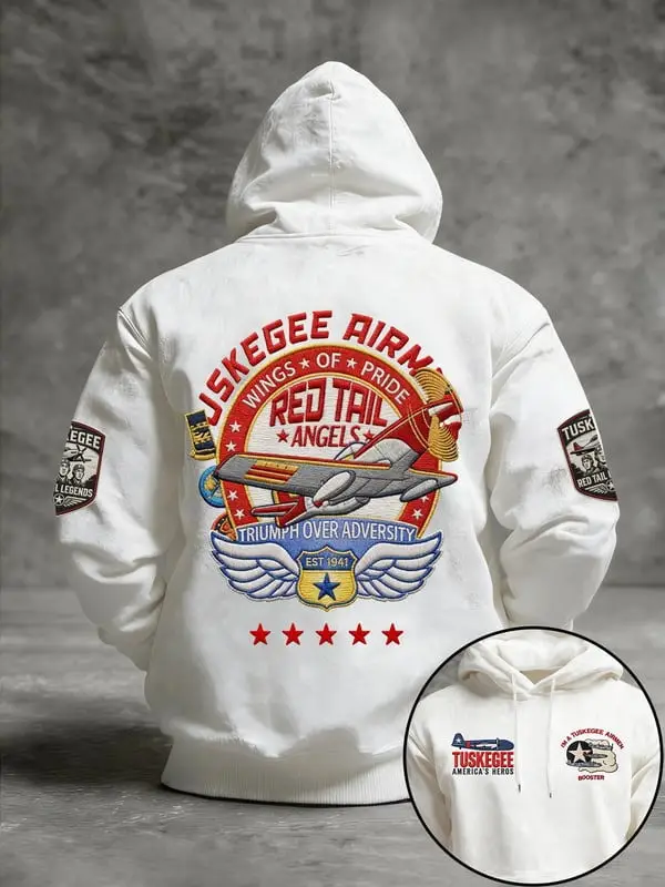 Tuskegee Airmen Red Tails Angels Wings Of Pride Hoodie Aviation Pullover Gift For Men