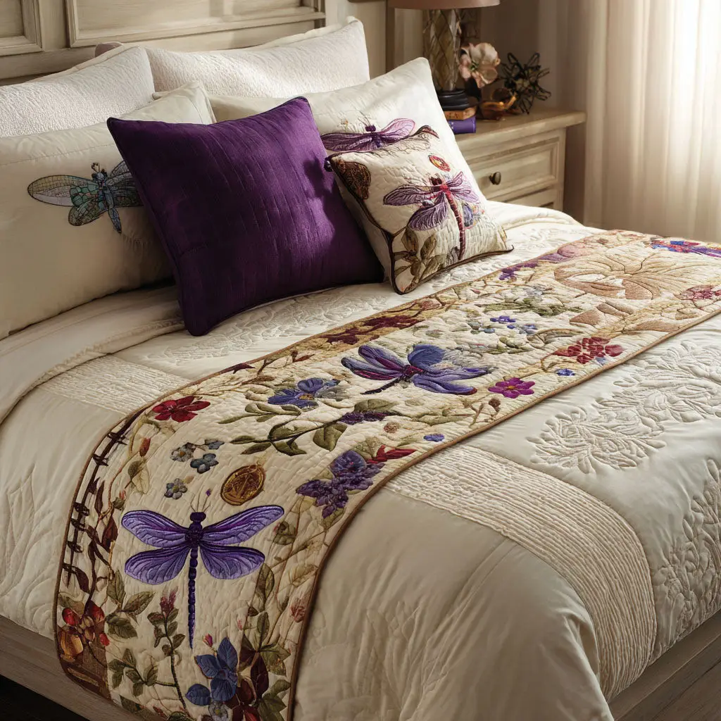Twilight Dragoy Quilted Bed Runner Twilight Dragoy Scene Nature Lover Gift