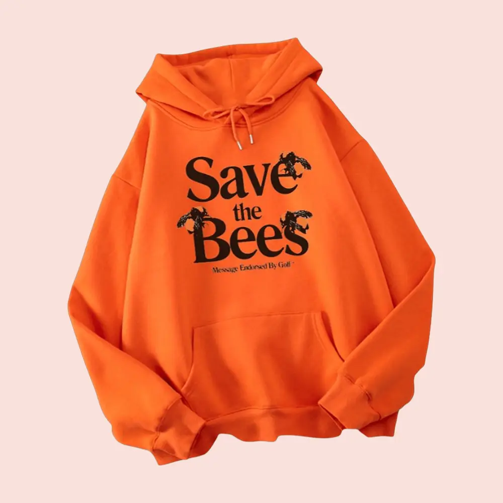 Tyler The Creator Merch Save The Bees Hoodie Orange Presents For Hip Hop Lovers