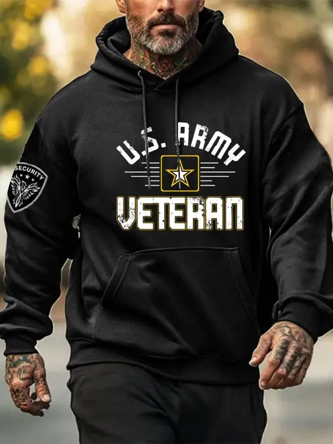 U S Army Veteran Hoodie Military Star Logo Patriotic Clothing For Veterans