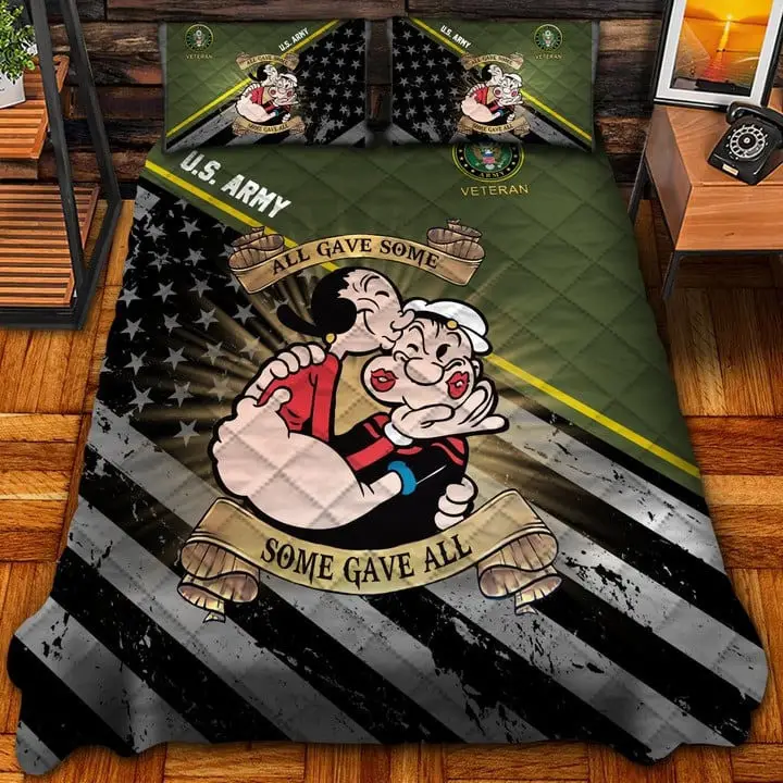 U.S Army Veteran Quilted Bedding Set Duvet Cover Bedspread Bedroom Decor Gift Ideas U.S Army Veteran Quilted Bedding Set Duvet Cover Bedspread Bedroom Decor Gift Ideas - Image 1