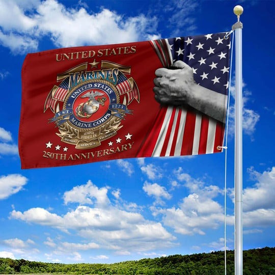 U.S Marine Corps Veteran Flag 1775 2025 250th Anniversary Home Decor Patriotic Gifts U.S Marine Corps Veteran Flag 1775 2025 250th Anniversary Home Decor Patriotic Gifts - Image 1