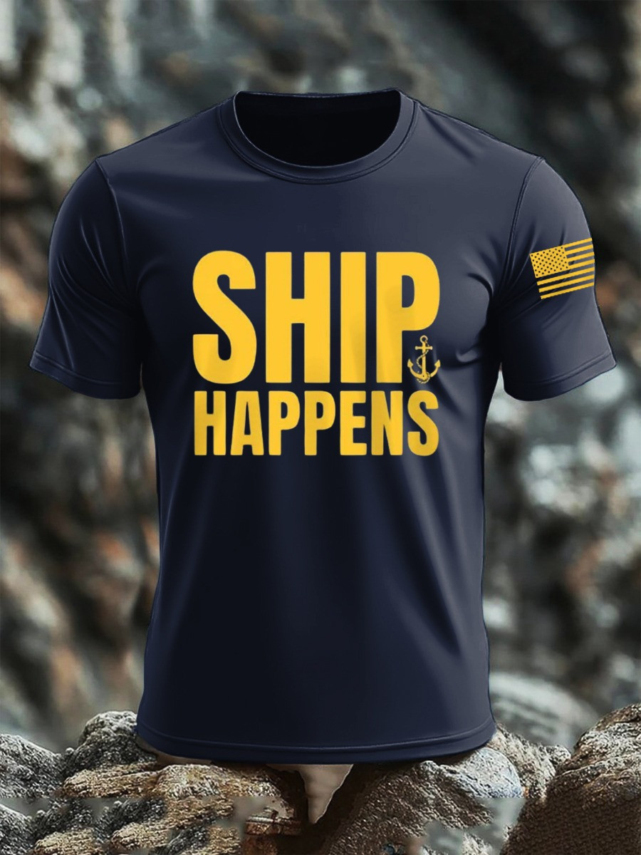 U.S Navy 250th Anniversary T-shirt Ship Happens Proud Navy Veterans Merch Gifts