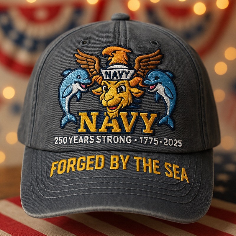 U.S Navy Veteran Hat 250 Years Strong 1775 2025 Forged By The Sea Patriotic Gift Ideas