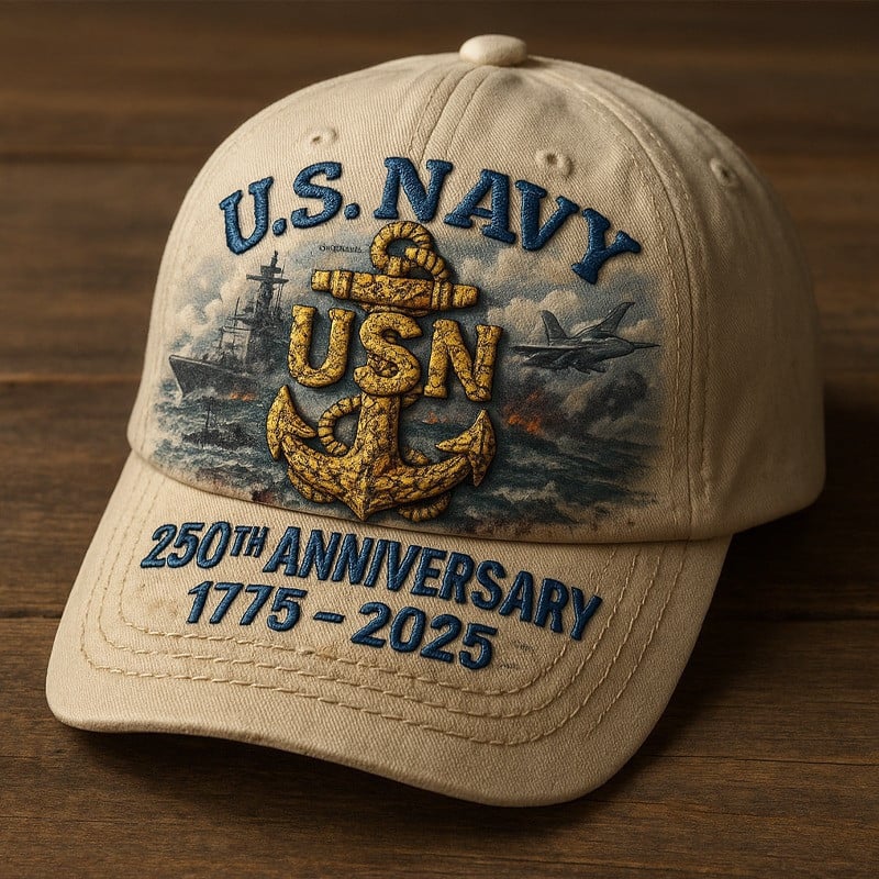 U.S Navy Veteran Hat 250th Anniversary 1775 2025 Military Cap Patriotic Presents