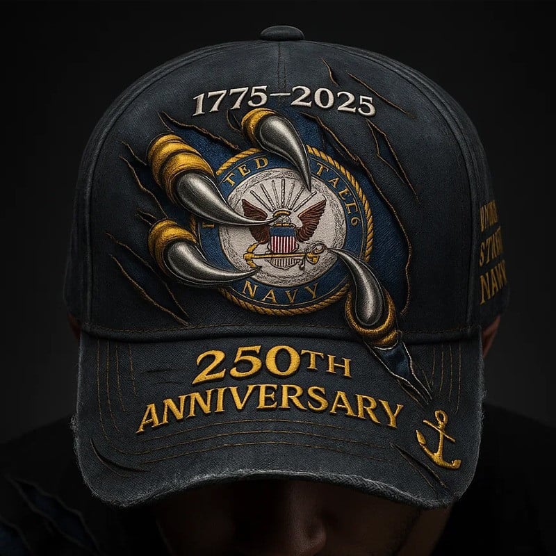 U.S Navy Veteran Hat 250th Anniversary 1775 2025 Veteran Cap Presents Ideas U.S Navy Veteran Hat 250th Anniversary 1775 2025 Veteran Cap Presents Ideas - Image 1