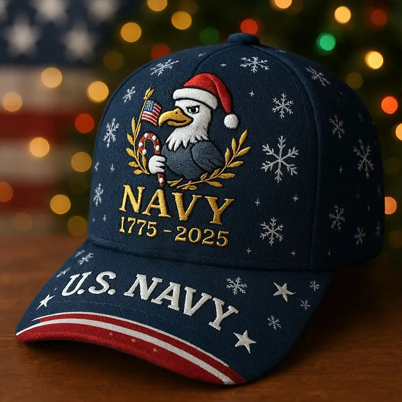U.S Navy Veteran Hat Eagle USA Flag 1775 2025 Military Cap Christmas Gifts